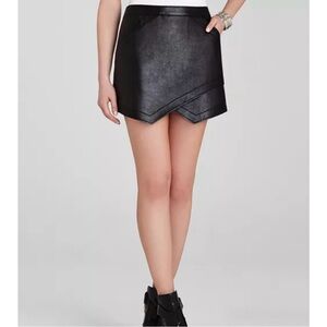 BCBGMAXAZRIA Owen Faux Leather Asymmetric Skirt Perfect Condition